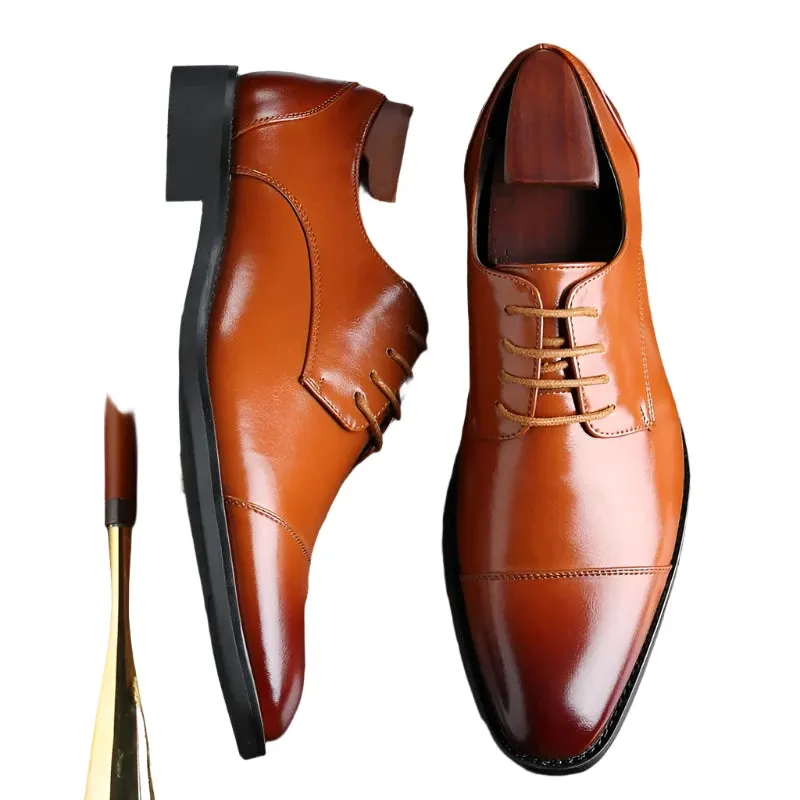ModeMann Herren Retro Derby Schuhe aus Leder