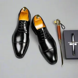 ModeMann Herren Retro Derby Schuhe aus Leder