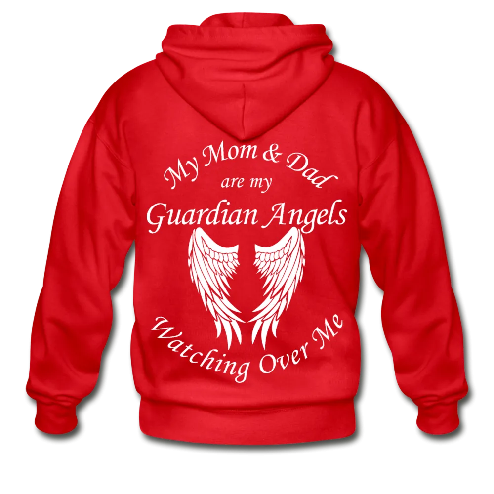 Mom and Dad Guardian Angel Gildan Heavy Blend Adult Zip Hoodie