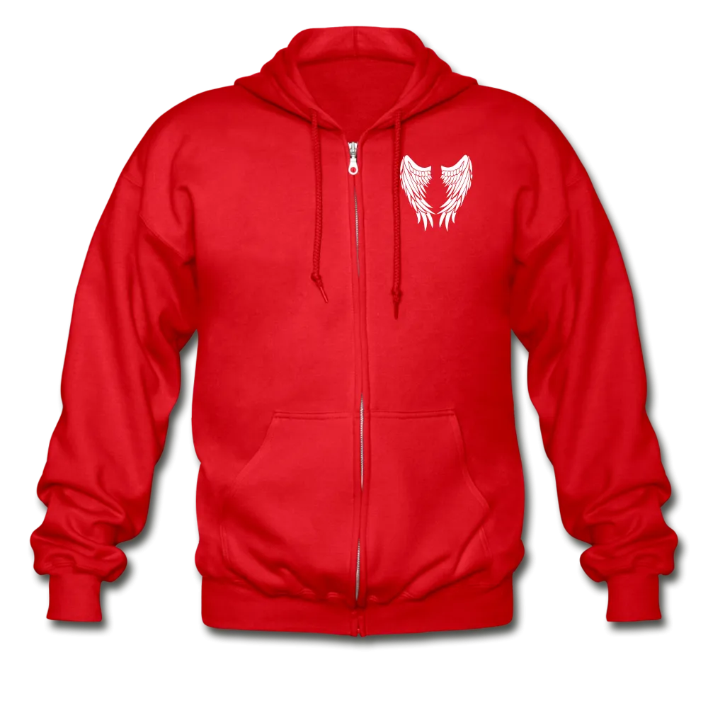 Mom and Dad Guardian Angel Gildan Heavy Blend Adult Zip Hoodie