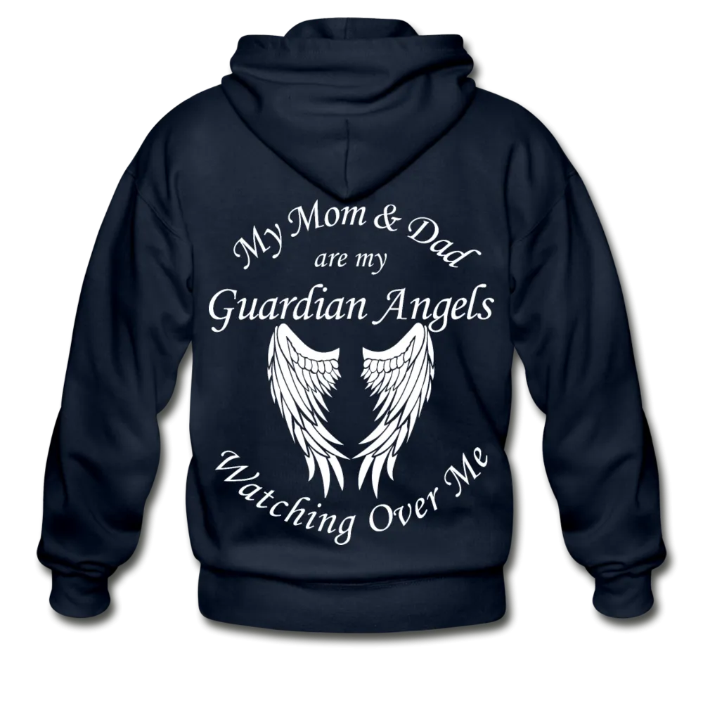 Mom and Dad Guardian Angel Gildan Heavy Blend Adult Zip Hoodie