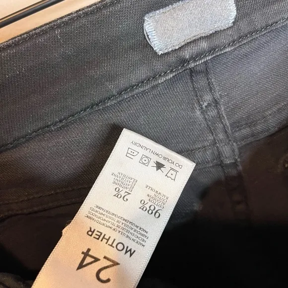 Mother Denim The Looker Black Skinny Jeans in Destroyed Ride Womens Size 24