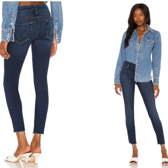 MOTHER Looker Ankle Fray Jeans Size 25
