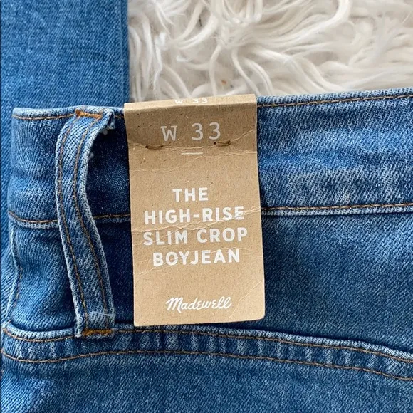 NEW • Madewell • High Waist Crop Slim Boy Jeans