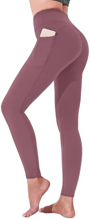 New Polygon Yoga Pants for Women, High Waisted Leggings with Pockets, Tummy Control Non See Through Workout Pants in Rose Pink, Sz S!