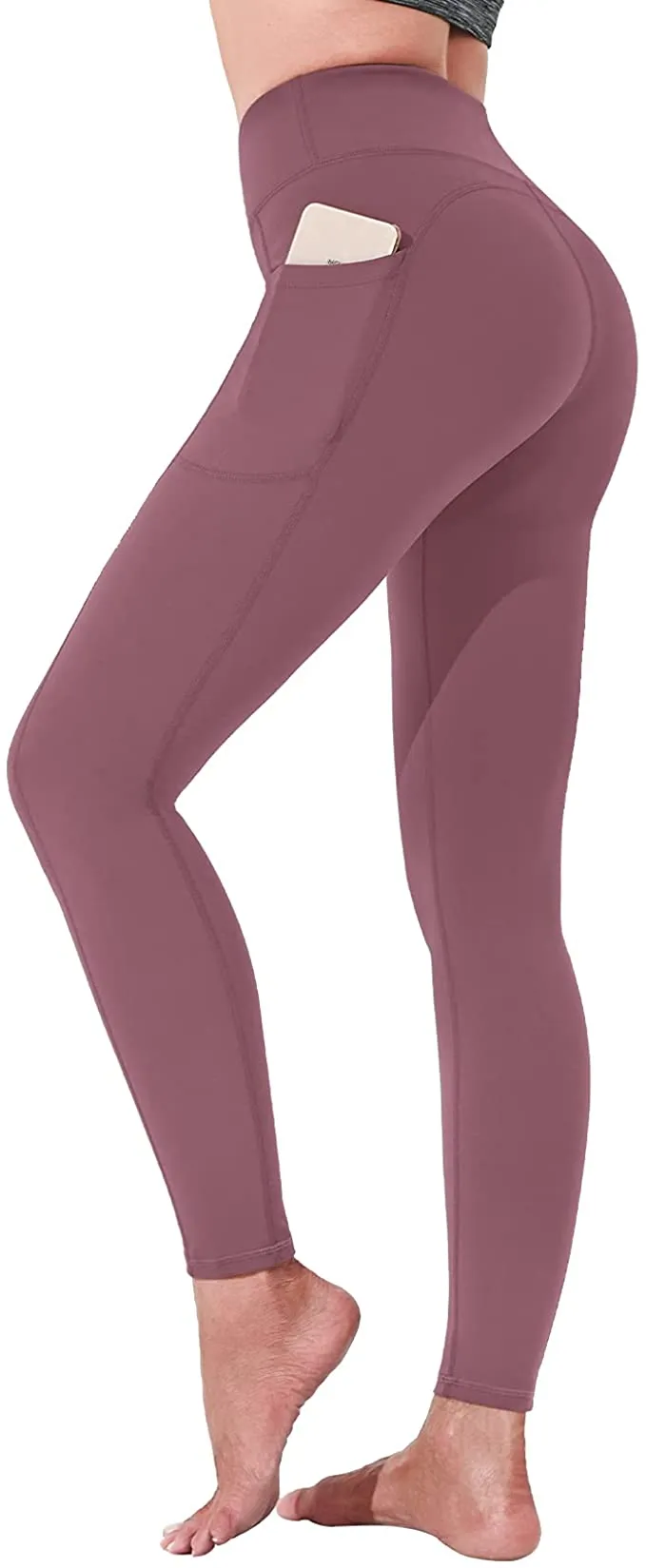 New Polygon Yoga Pants for Women, High Waisted Leggings with Pockets, Tummy Control Non See Through Workout Pants in Rose Pink, Sz S!