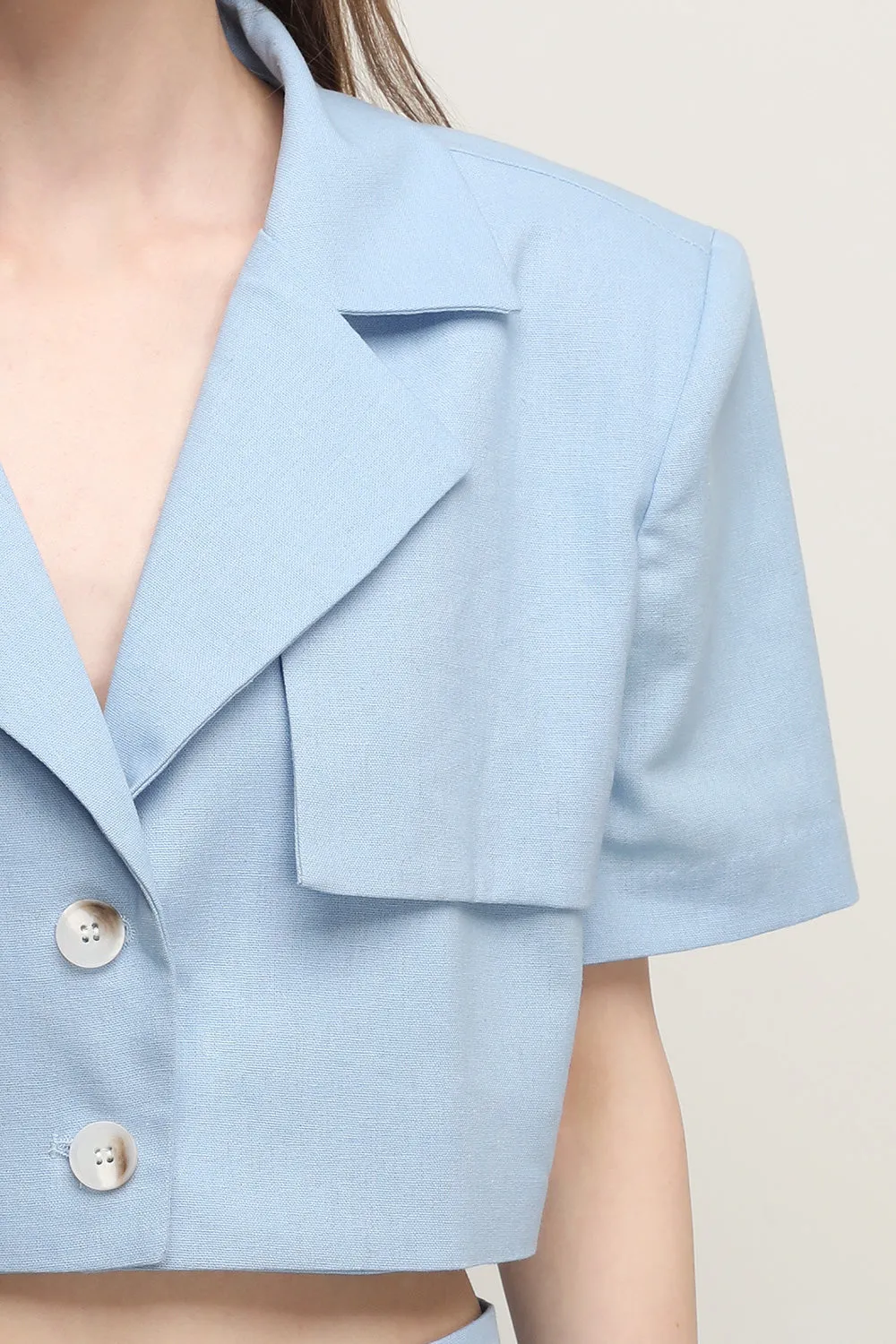 Nova Cropped Linen Blazer