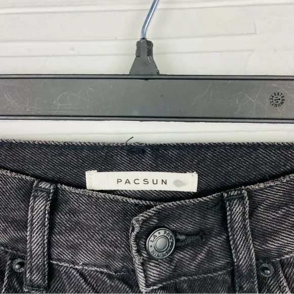 NWOT PACSUN black ultra high rise slim distressed cotton denim jeans size 23