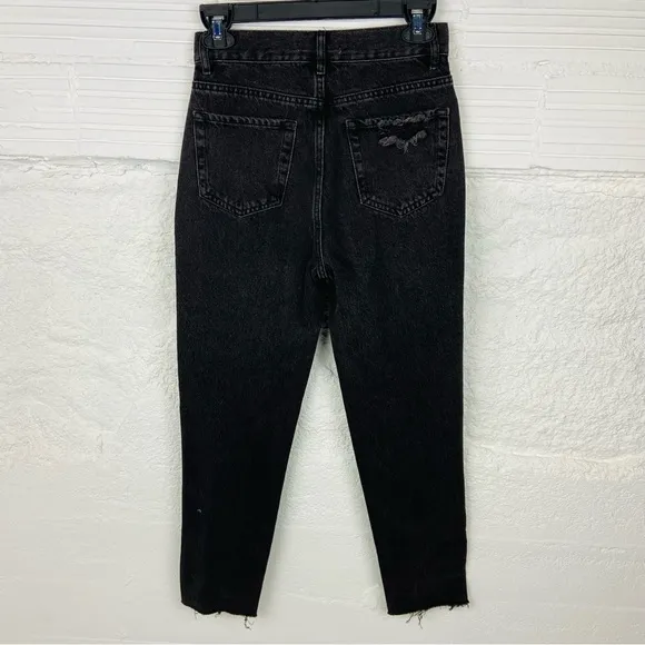 NWOT PACSUN black ultra high rise slim distressed cotton denim jeans size 23