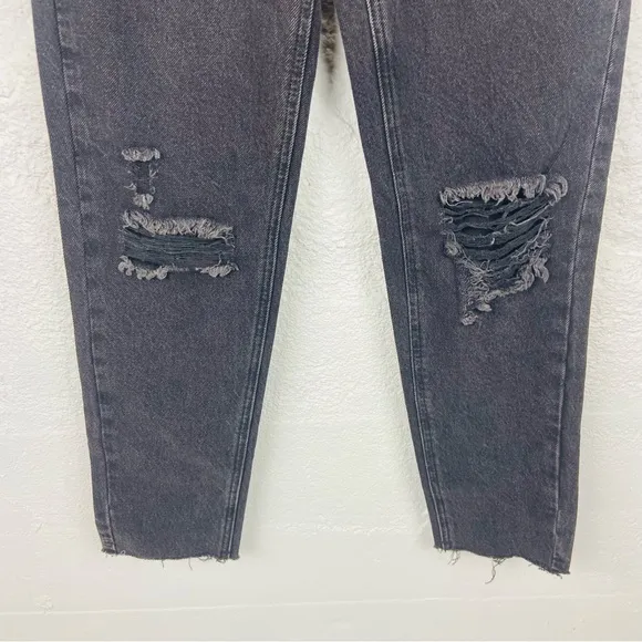 NWOT PACSUN black ultra high rise slim distressed cotton denim jeans size 23