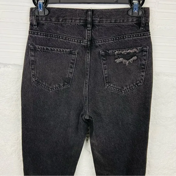 NWOT PACSUN black ultra high rise slim distressed cotton denim jeans size 23