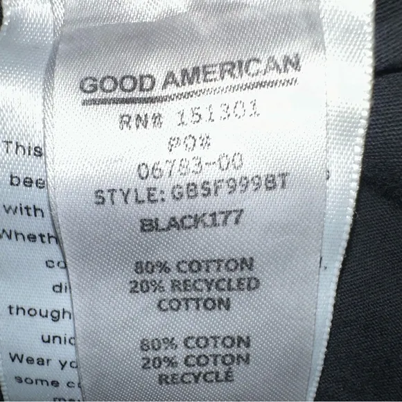 NWT Good‎ American 27 Good Boy Frayed Outseam Washed Black Straight Leg Jeans