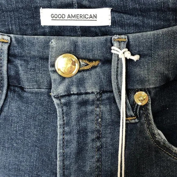 NWT Good American Womens Good Legs Distressed Jeans Size 00/24 Stretch Mid Rise