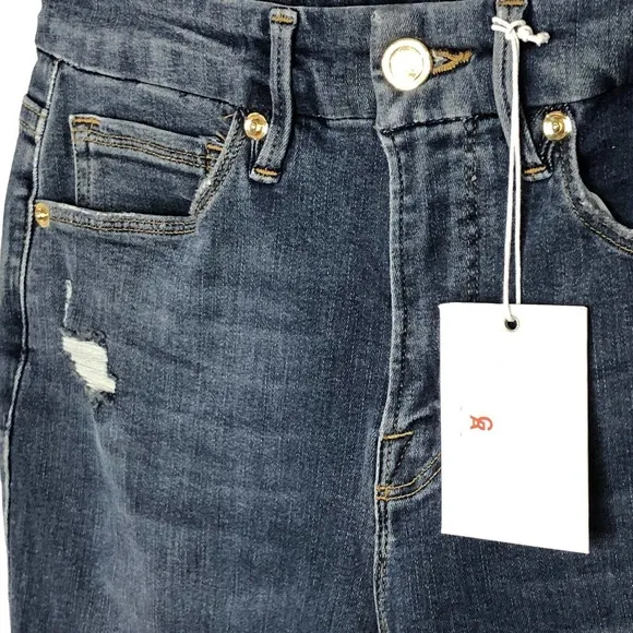 NWT Good American Womens Good Legs Distressed Jeans Size 00/24 Stretch Mid Rise