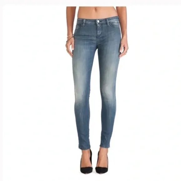 NWT IRO Blue Skinny Jeans with Faded Wash and Stretch Fabric size 28