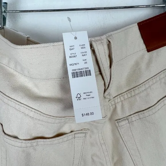 NWT J. Crew Slouchy Boyfriend Jean in Ecru Size 25 NEW