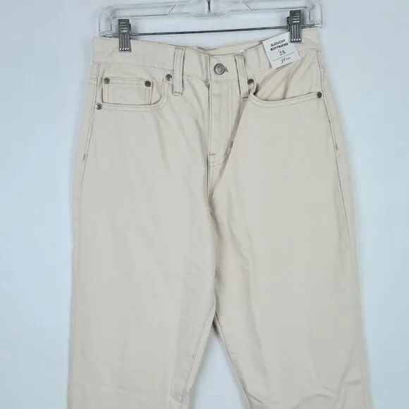NWT J. Crew Slouchy Boyfriend Jean in Ecru Size 25 NEW