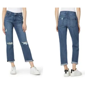 NWT Joe's Jeans The Niki High Waist Ripped Roll Hem Boyfriend Jeans size 30