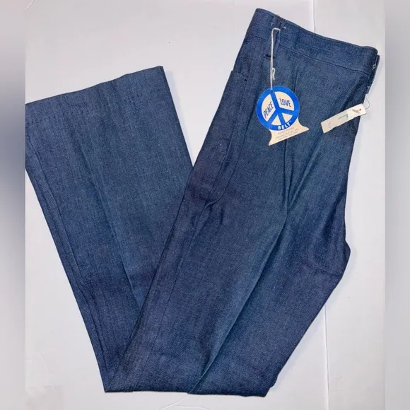 NWT VINTAGE‎ RARE! 70s High Waisted Faded Straight Leg Jeans, Penneys, Sz 11/12