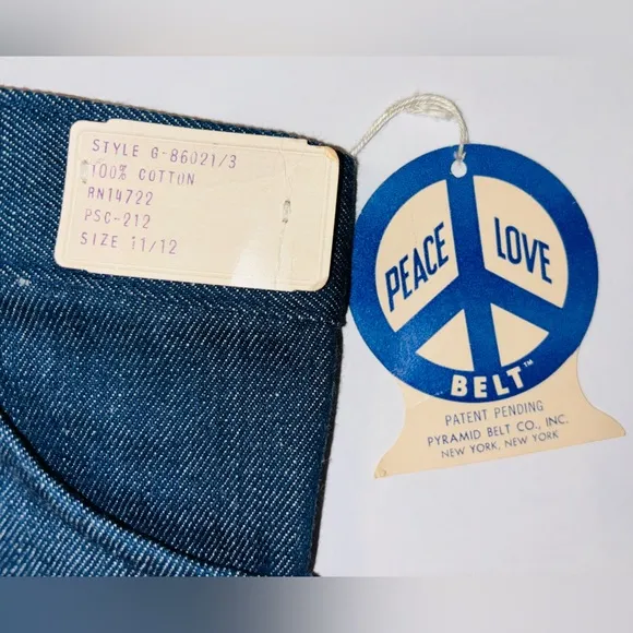 NWT VINTAGE‎ RARE! 70s High Waisted Faded Straight Leg Jeans, Penneys, Sz 11/12