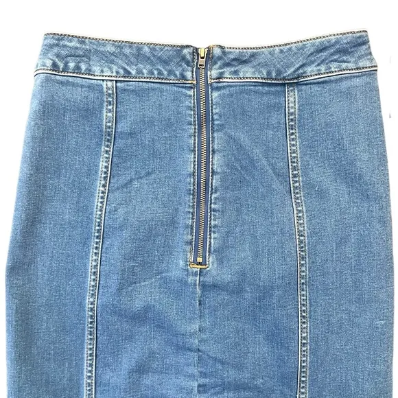 NY &amp; Co. Lyonne Blue Denim Midi Skirt - Eva Mendes Collection - Size XS
