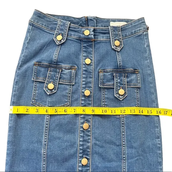 NY &amp; Co. Lyonne Blue Denim Midi Skirt - Eva Mendes Collection - Size XS