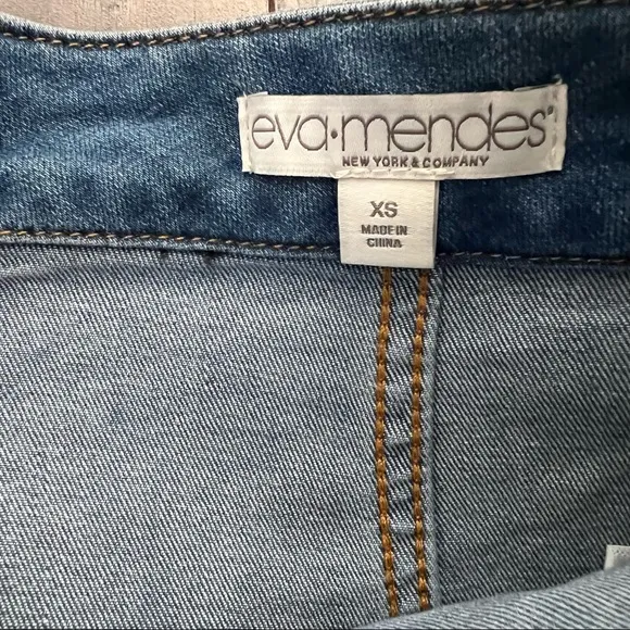 NY &amp; Co. Lyonne Blue Denim Midi Skirt - Eva Mendes Collection - Size XS