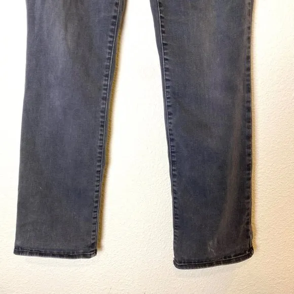 NYDJ Marilyn Straight Jeans Denim Faded Black 10