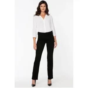 NYDJ Marilyn Straight Jeans Denim Faded Black 10