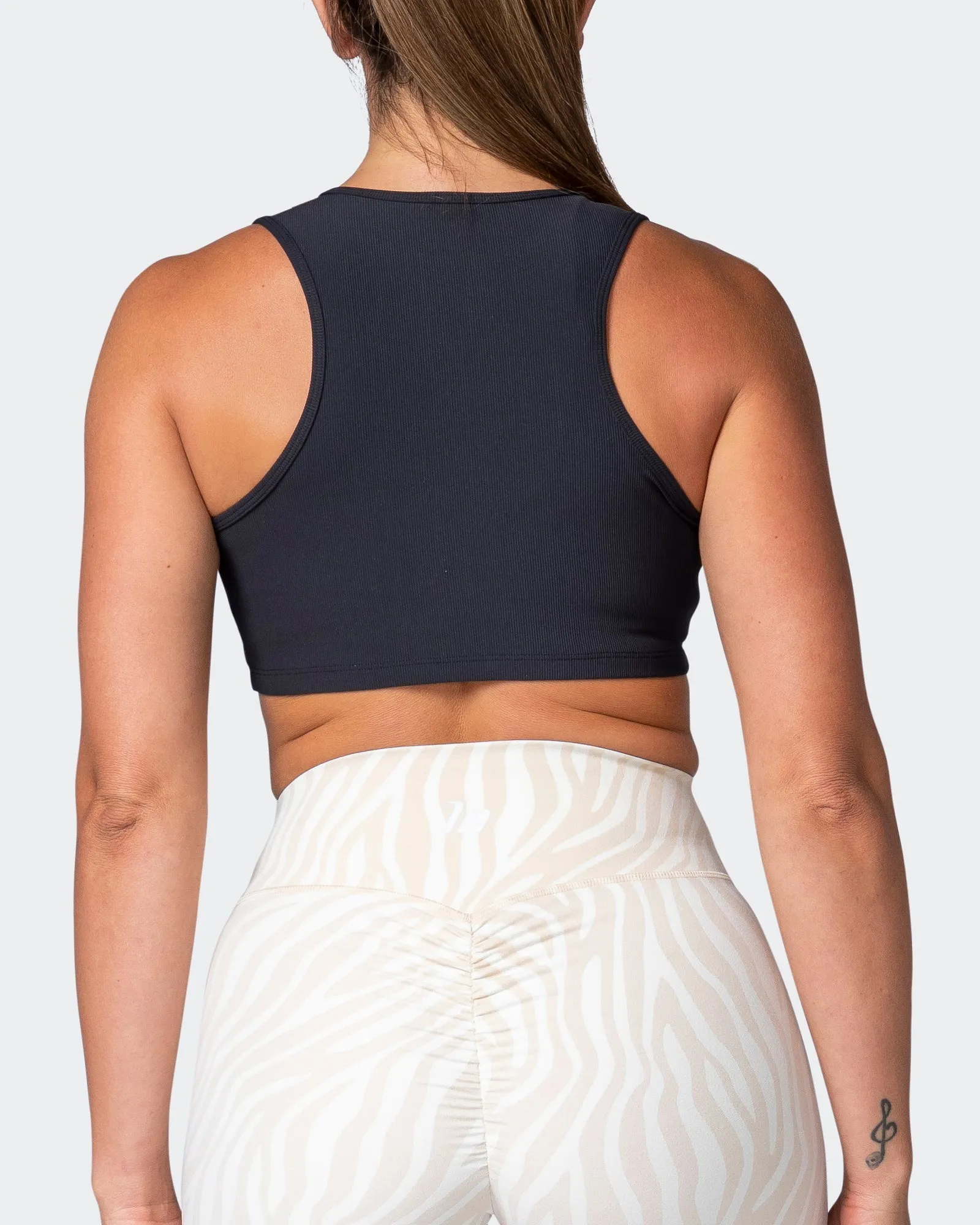 Off Duty Rib Cropped Tank - Black