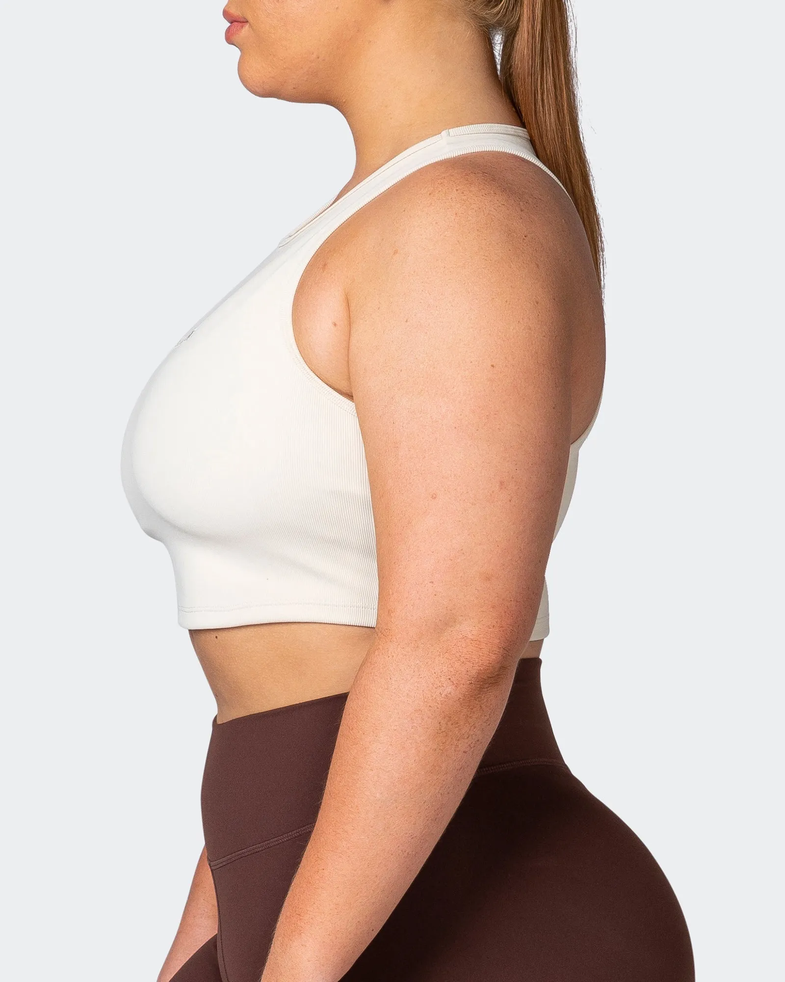 Off Duty Rib Cropped Tank - Cream