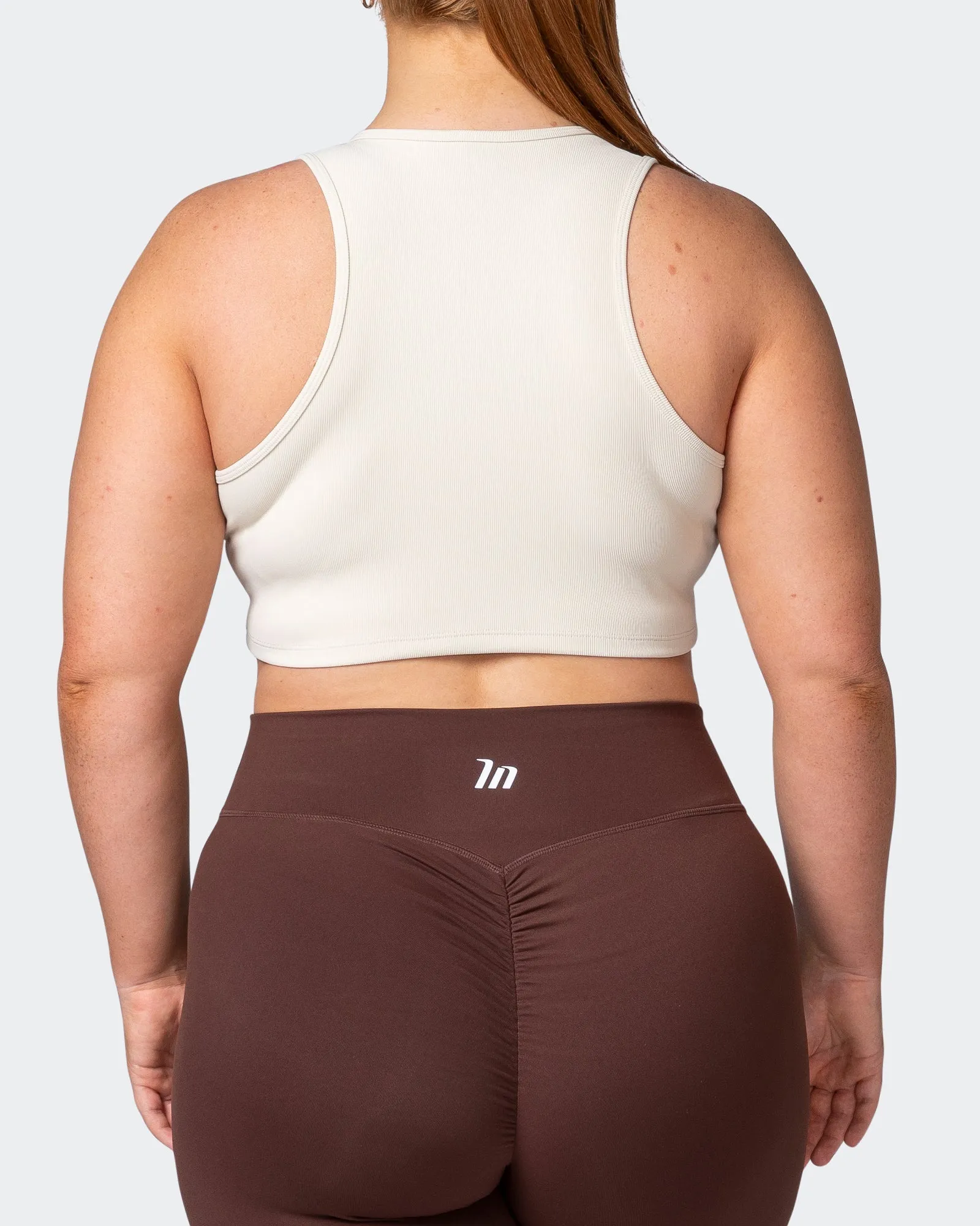 Off Duty Rib Cropped Tank - Cream