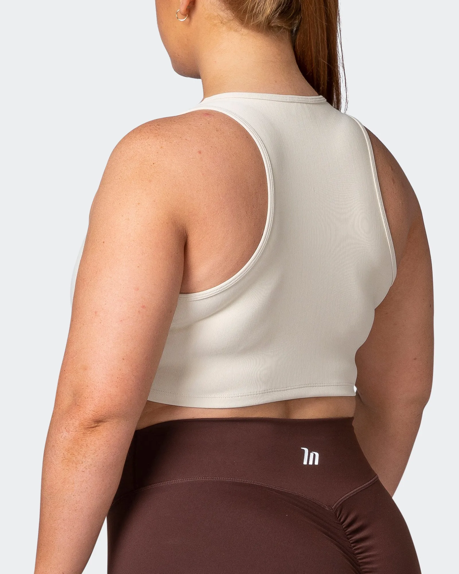 Off Duty Rib Cropped Tank - Cream