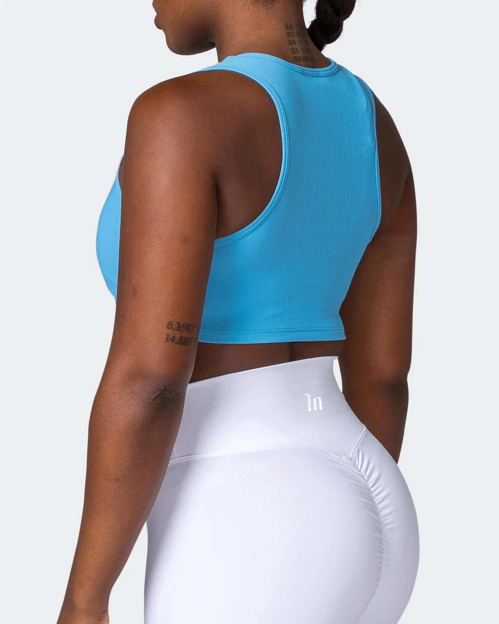 Off Duty Rib Cropped Tank - Ibiza Blue