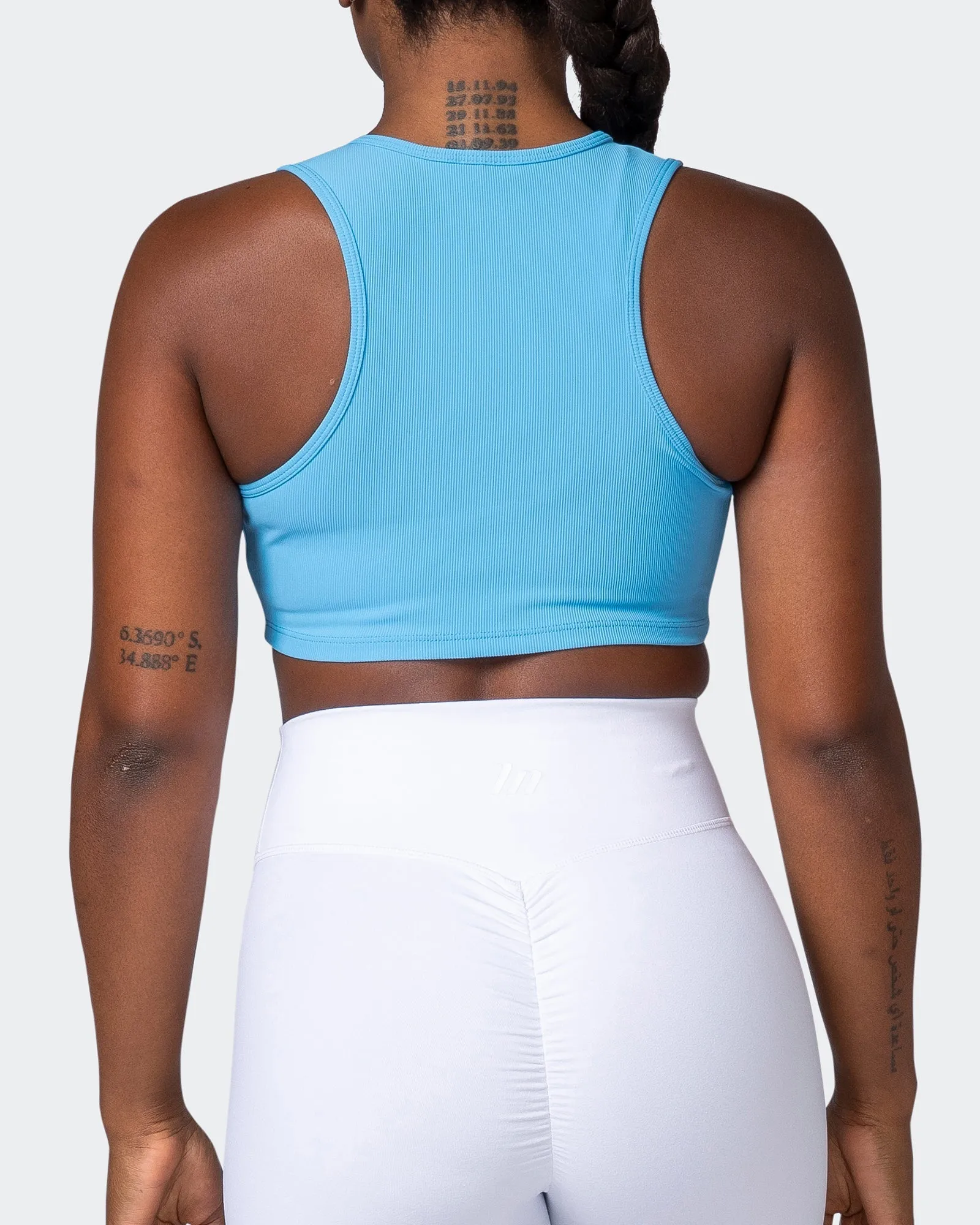 Off Duty Rib Cropped Tank - Ibiza Blue