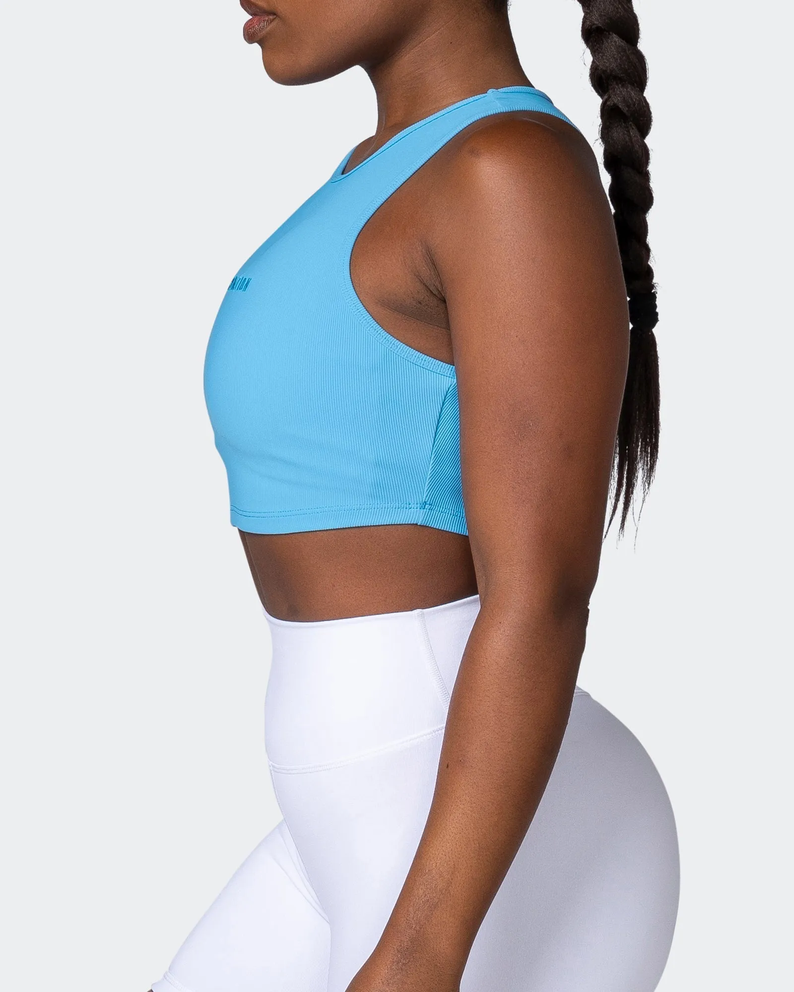 Off Duty Rib Cropped Tank - Ibiza Blue