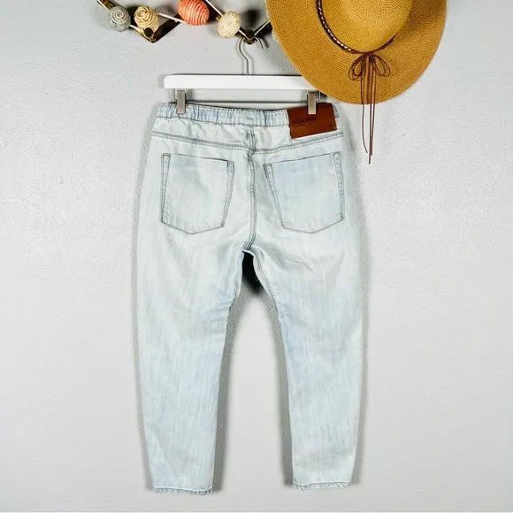 One Teaspoon Shabbie Drawstring Boyfriend Distressed Denim Jeans Size Medium