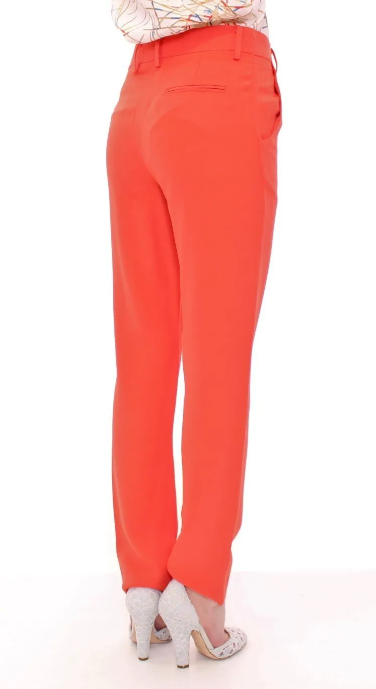 Orange boyfriend stretch pants