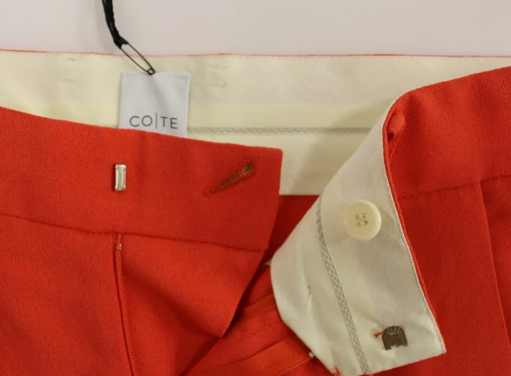 Orange boyfriend stretch pants