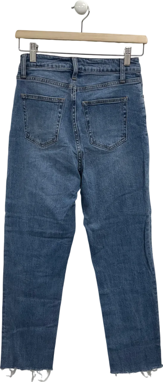 Outfitbook Blue Distressed Hem Jeans UK 8