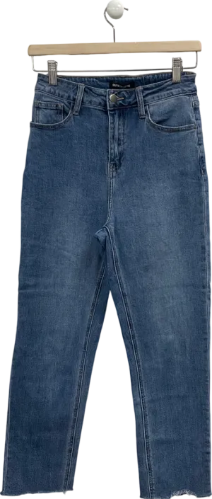 Outfitbook Blue Distressed Hem Jeans UK 8