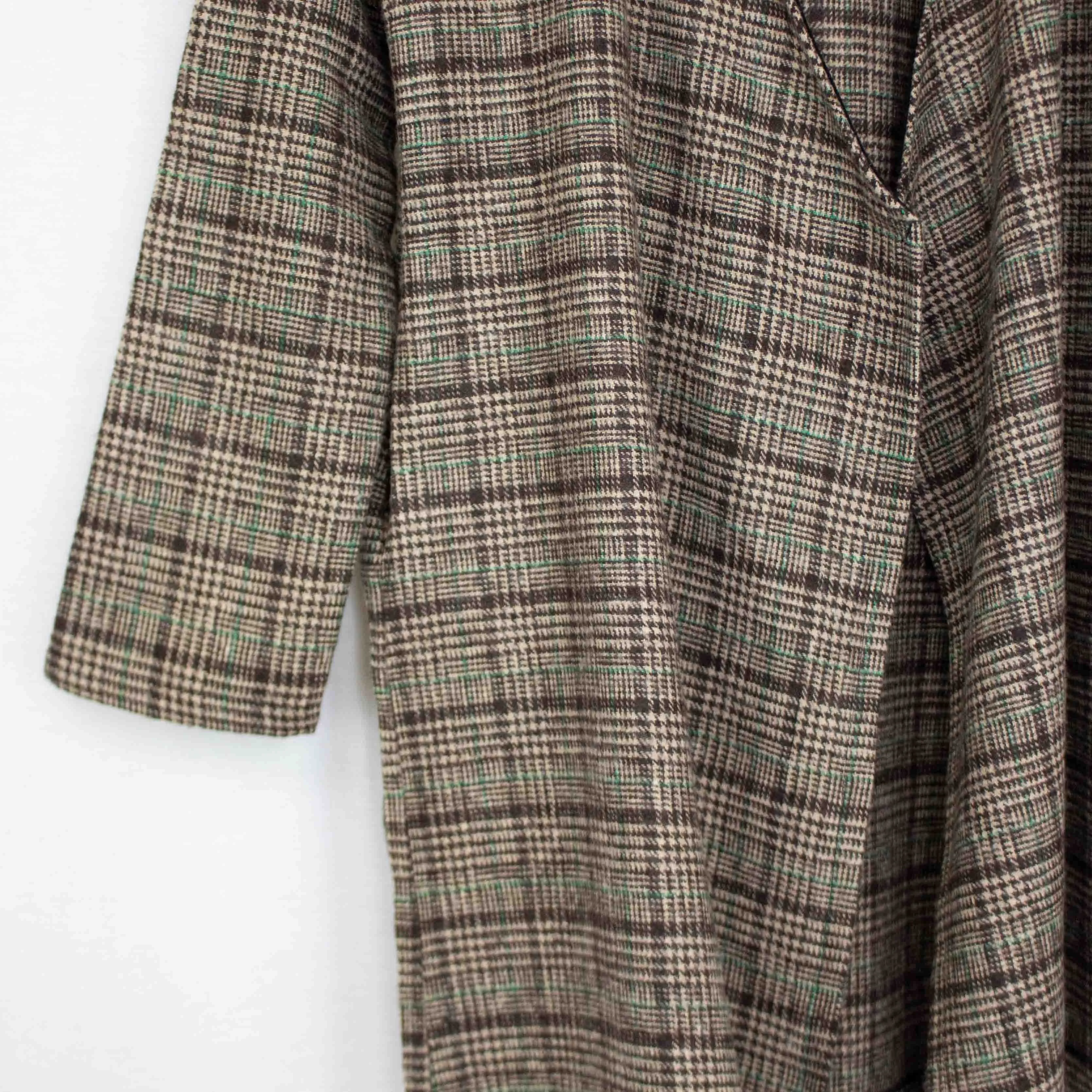 Oversized Open Front Checkered Jacket