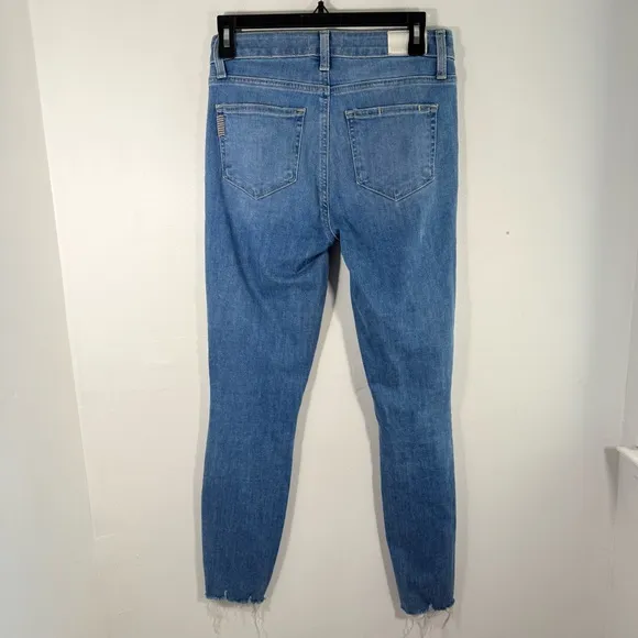 Paige Hoxton Ankle Jeans in Dezi Destructed High Rise Distressed Denim 26