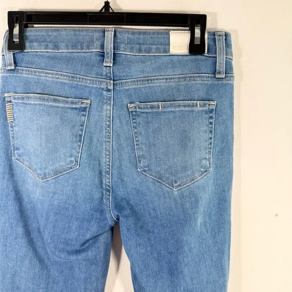 Paige Hoxton Ankle Jeans in Dezi Destructed High Rise Distressed Denim 26