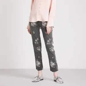 PAIGE Hoxton Straight floral-print high-rise jeans