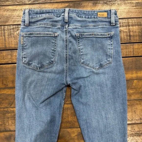 PAIGE Jeans Verdugo Ankle Flo Destructed Light Blue Distressed Denim Jeans 27