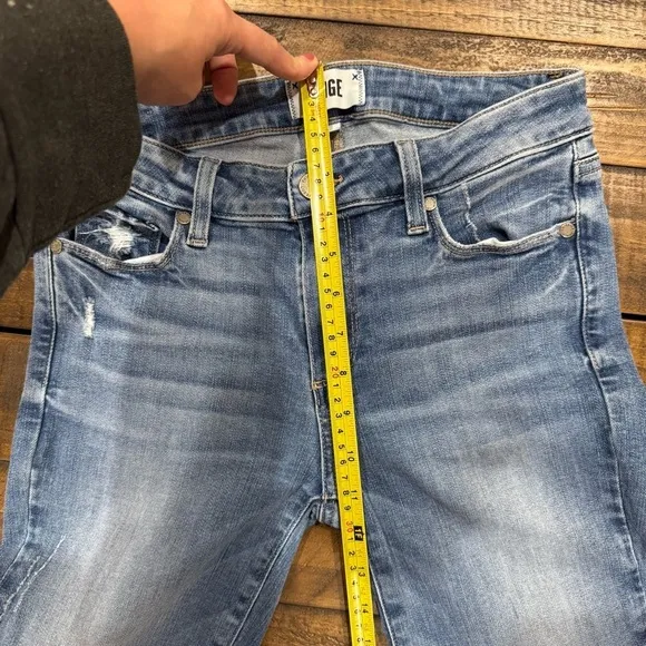 PAIGE Jeans Verdugo Ankle Flo Destructed Light Blue Distressed Denim Jeans 27