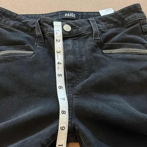 PAIGE Transcend Roxxi Zipper TeethSkinny Jeans in black fog - Size 26