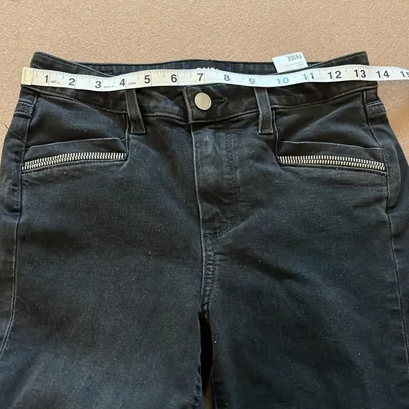 PAIGE Transcend Roxxi Zipper TeethSkinny Jeans in black fog - Size 26