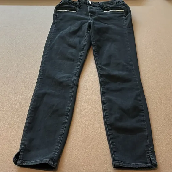 PAIGE Transcend Roxxi Zipper TeethSkinny Jeans in black fog - Size 26